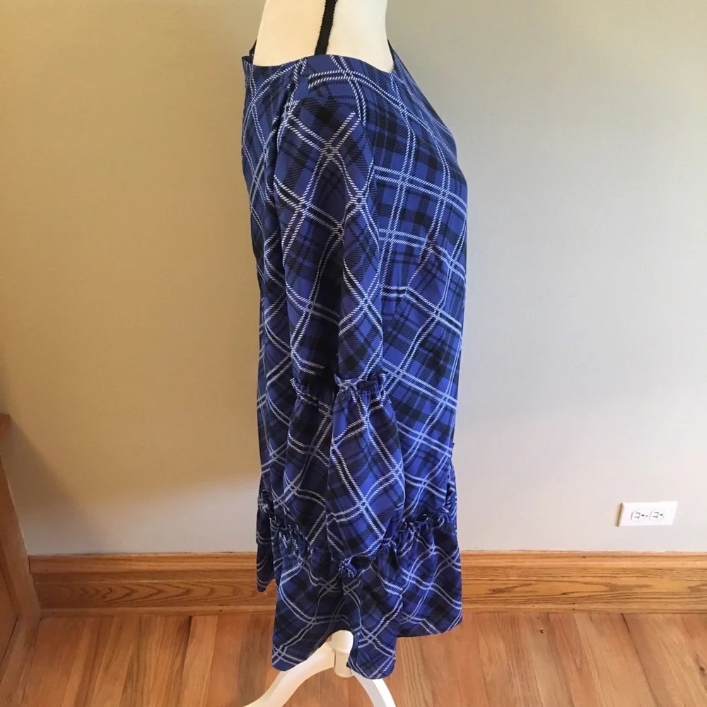 Eliza J Blue Plaid Mini Dress